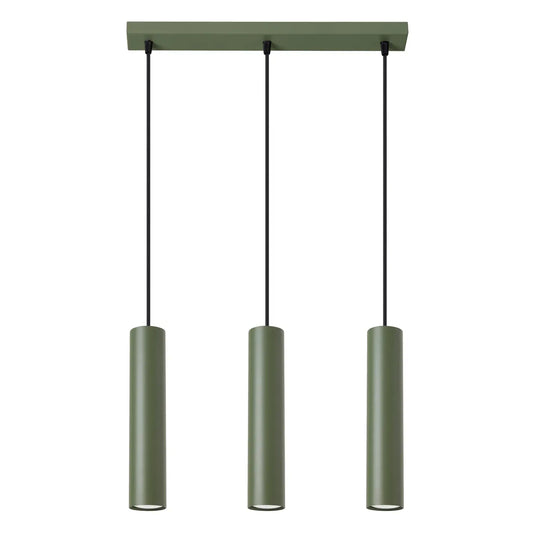 Hanglamp Tube 3 – Olijfgroen & Staal