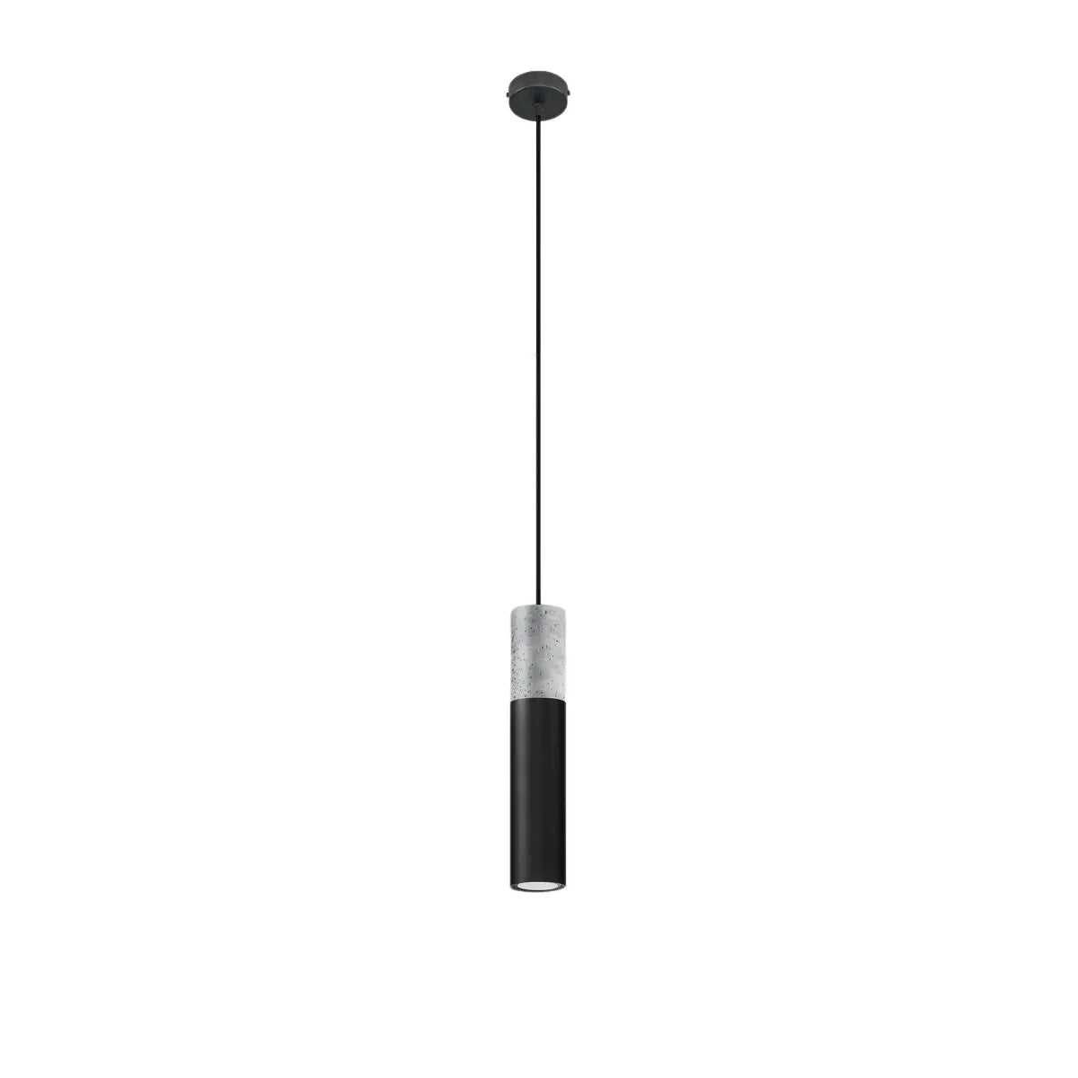 Hanglamp Tube Beton 1 – Zwart & Beton & Staal