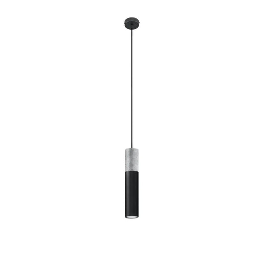 Hanglamp Tube Beton 1 – Zwart & Beton & Staal