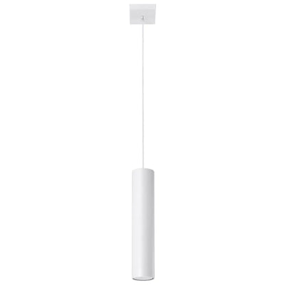 Pendelleuchte Tube White 1 – Weiß & Stahl