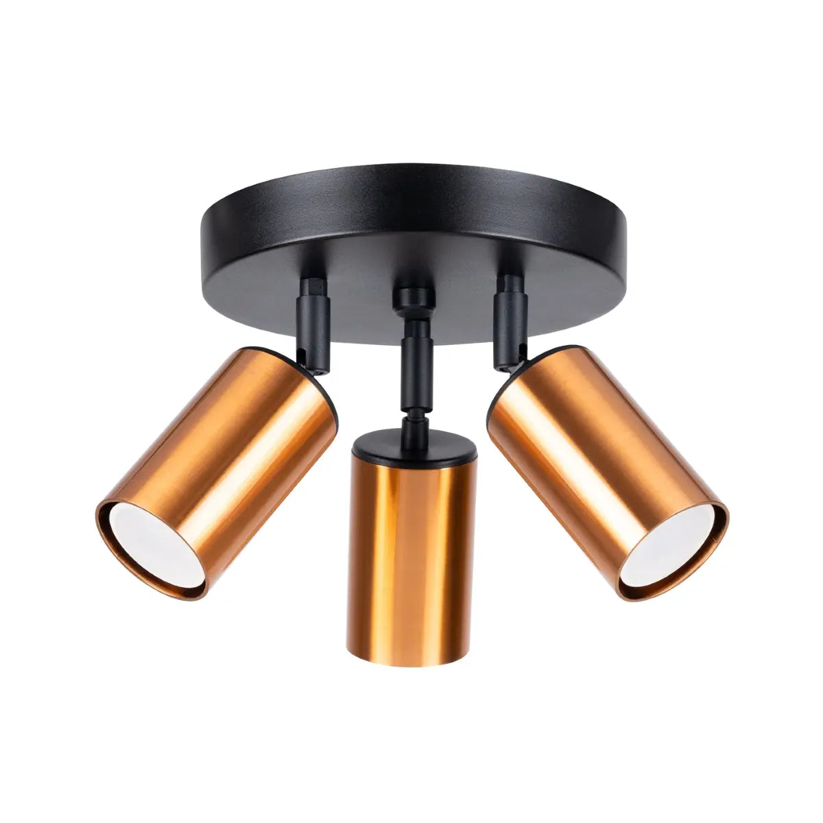 Plafondlamp Tube 3R – Zwart & Koper & Staal