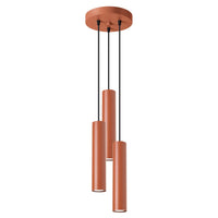 Hanglamp Tube 3P – Okerrood & Staal