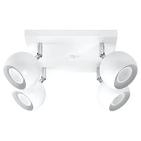 Plafondlamp Retro 4S – Wit & Staal