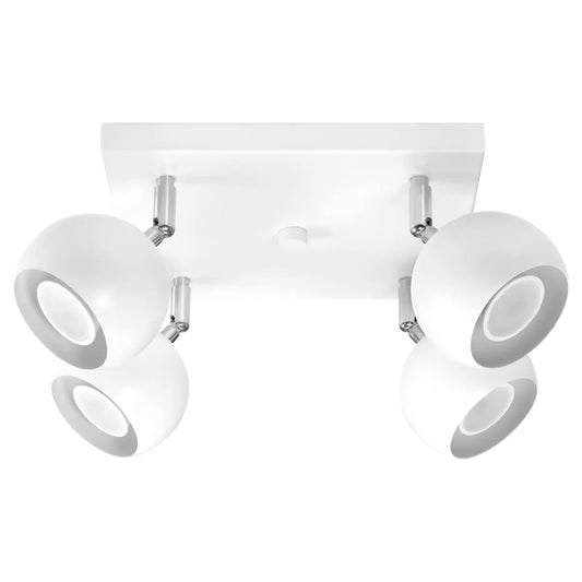 Plafondlamp Retro 4S – Wit & Staal