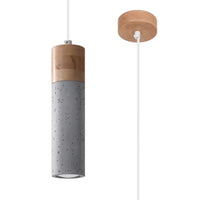 Hanglamp Tube Beton Wood 1 – Grijs Beton & Hout