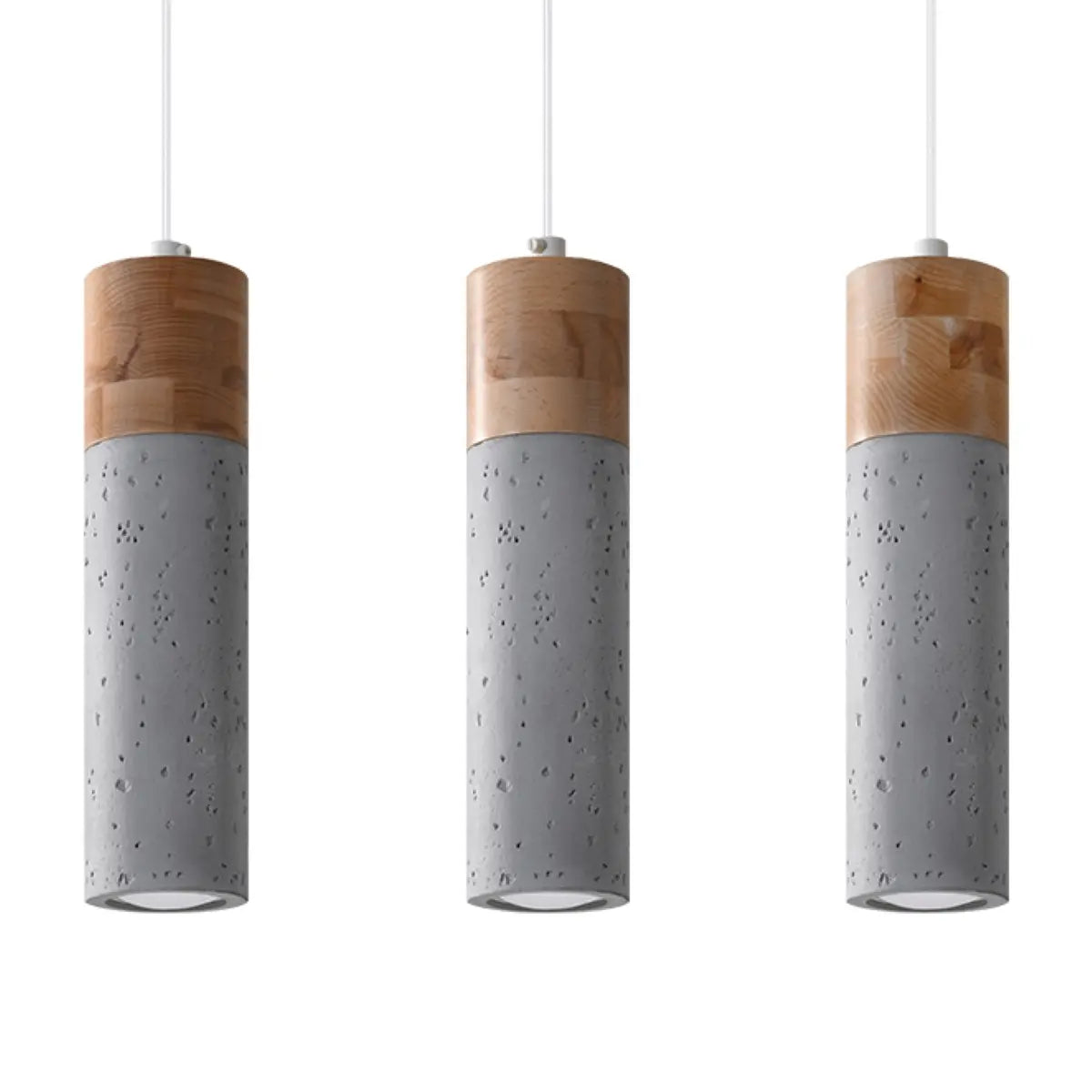 Hanglamp Tube Beton Wood 3 – Grijs Beton & Hout