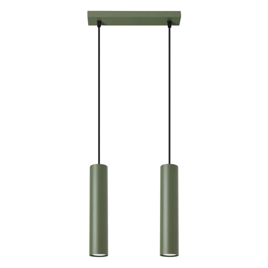 Hanglamp Tube 2 – Olijfgroen & Staal