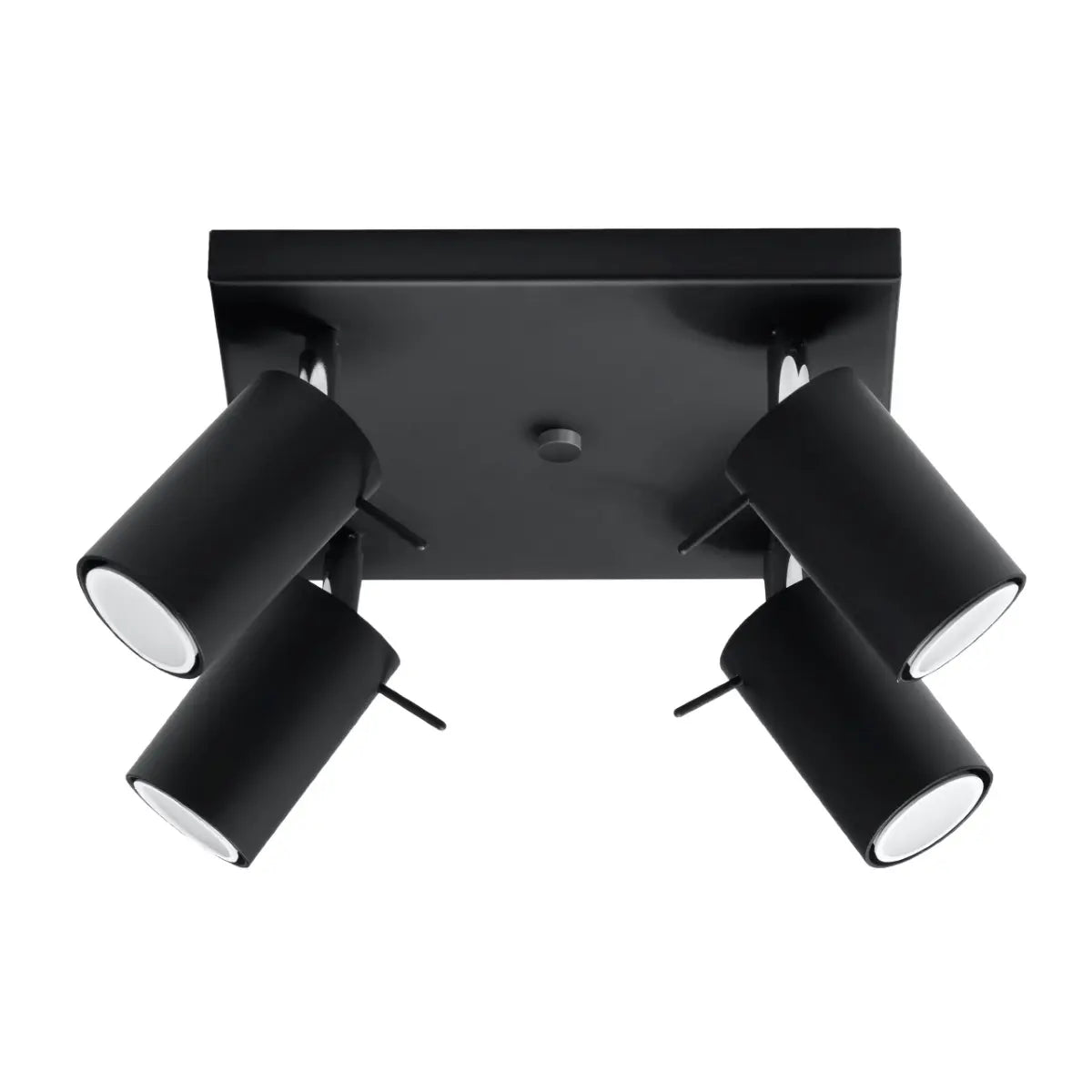 Deckenstrahler Rondo 4S – Schwarz & Stahl
