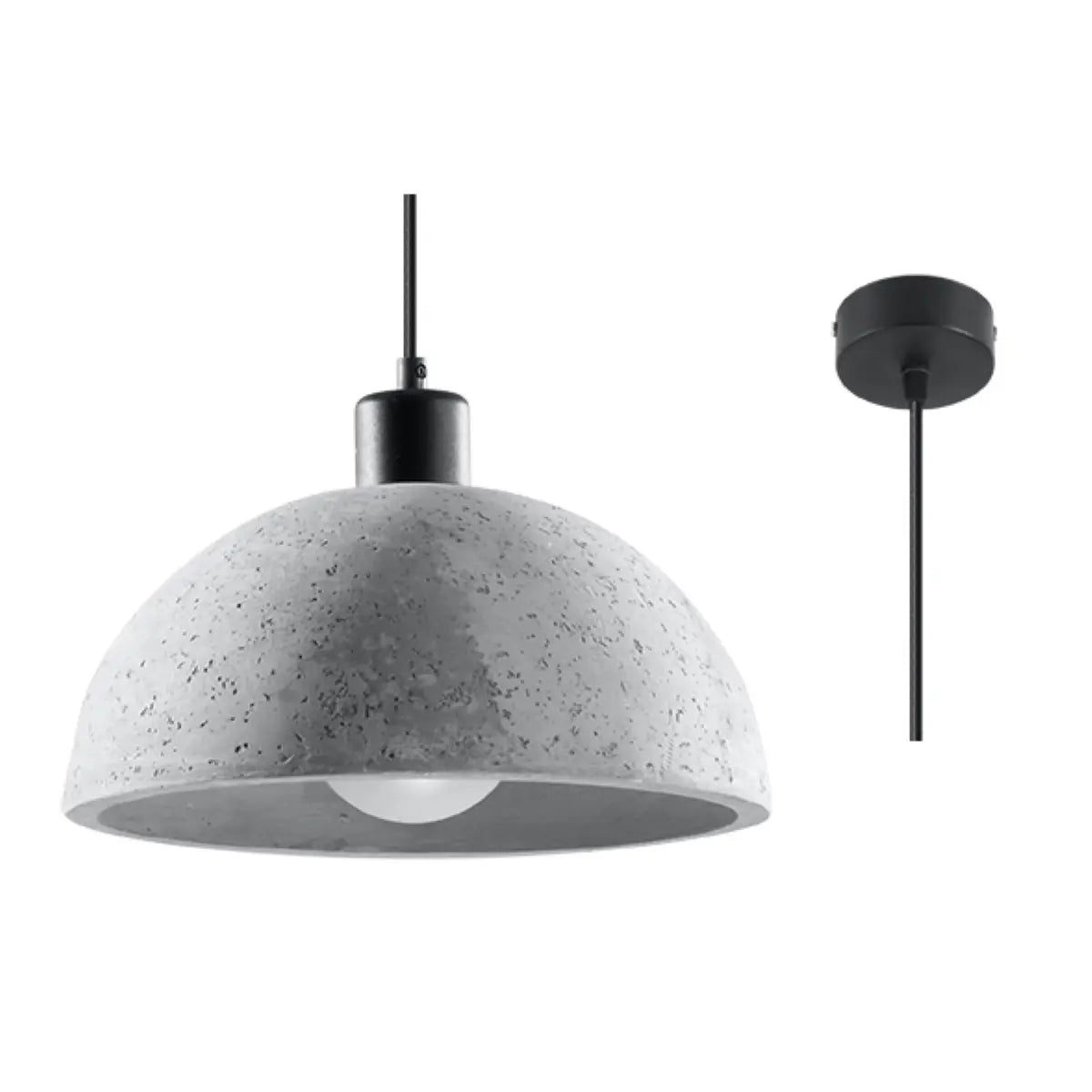 Pendelleuchte Stone Black – Grau & Beton & Stahl