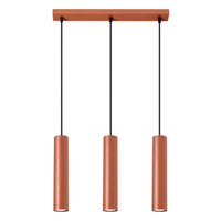 Hanglamp Tube 3 – Okerrood & Staal
