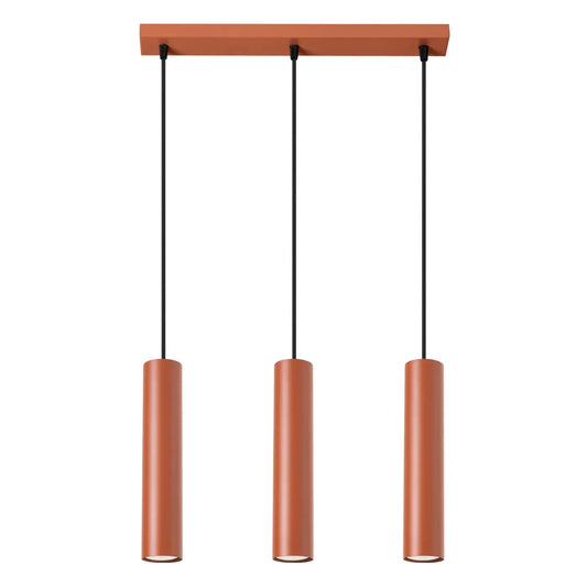 Hanglamp Tube 3 – Okerrood & Staal