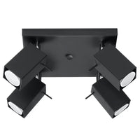 Deckenstrahler Square 4S – Schwarz & Stahl