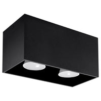 Plafondlamp Square Box – Zwart & Aluminium