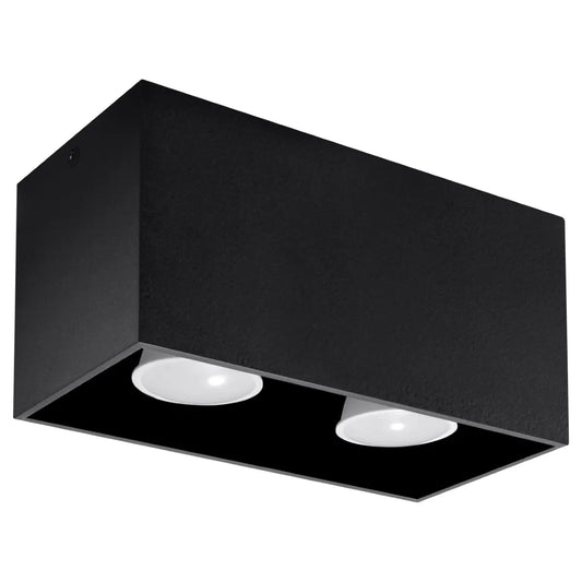 Plafondlamp Square Box – Zwart & Aluminium