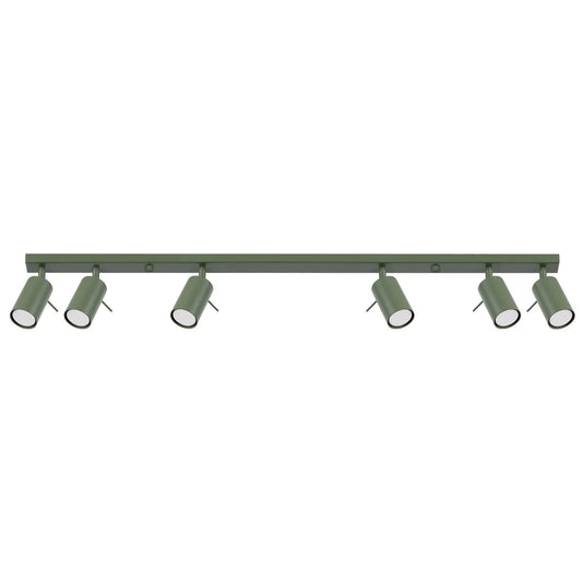 Plafondlamp Rondo 6 – Olijfgroen & Staal