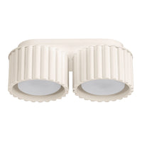 Deckenstrahler Japandi Double XS – Beige & Aluminium