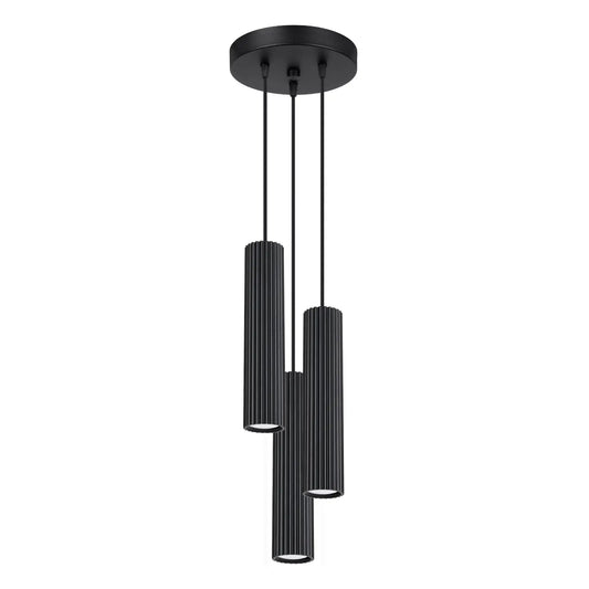 Hanglamp Japandi 3P – Zwart & Aluminium