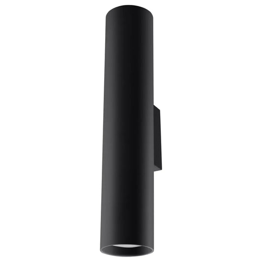 Wandleuchte Tube Black 30 – Schwarz & Stahl