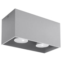 Plafondlamp Square Box – Grijs & Aluminium
