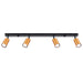 Plafondlamp Tube 4 – Zwart & Koper & Staal