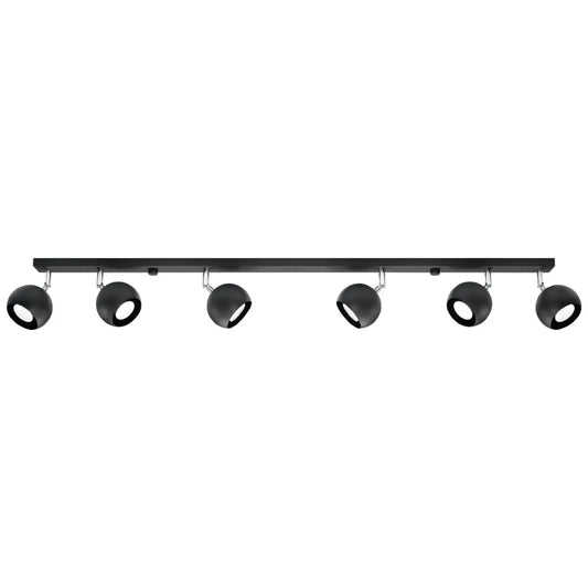 Plafondlamp Retro 6 – Zwart & Staal