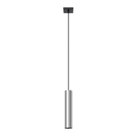 Pendelleuchte Tube 1 – Silber & Stahl