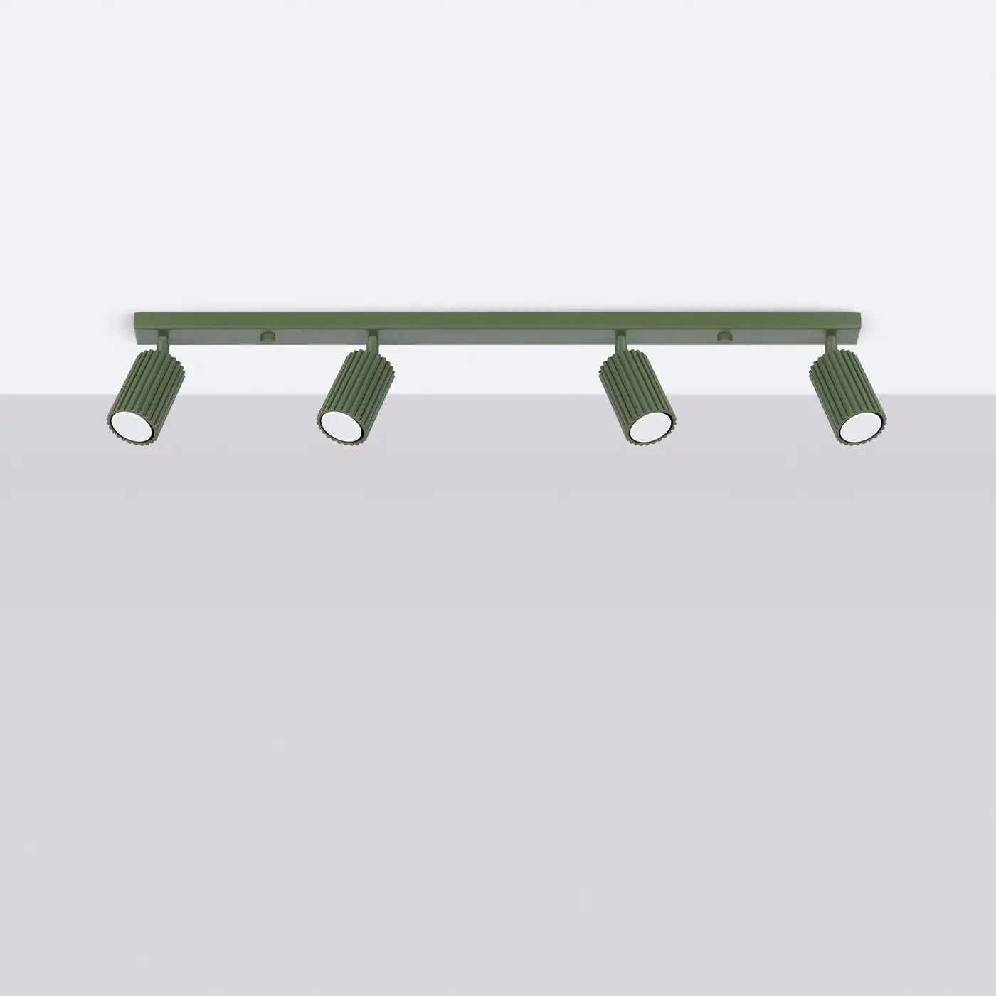 Deckenleuchte Japandi 4 – Olivgrün & Aluminium