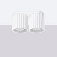 Deckenstrahler Japandi Double – Weiß & Aluminium