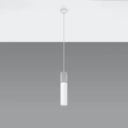Pendelleuchte Tube Beton – Grau & Weiß