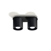 Plafondlamp Rondo Double – Zwart & Aluminium