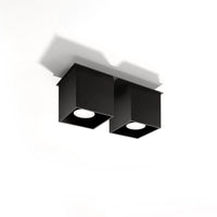 Plafondlamp Square Double – Zwart Aluminium