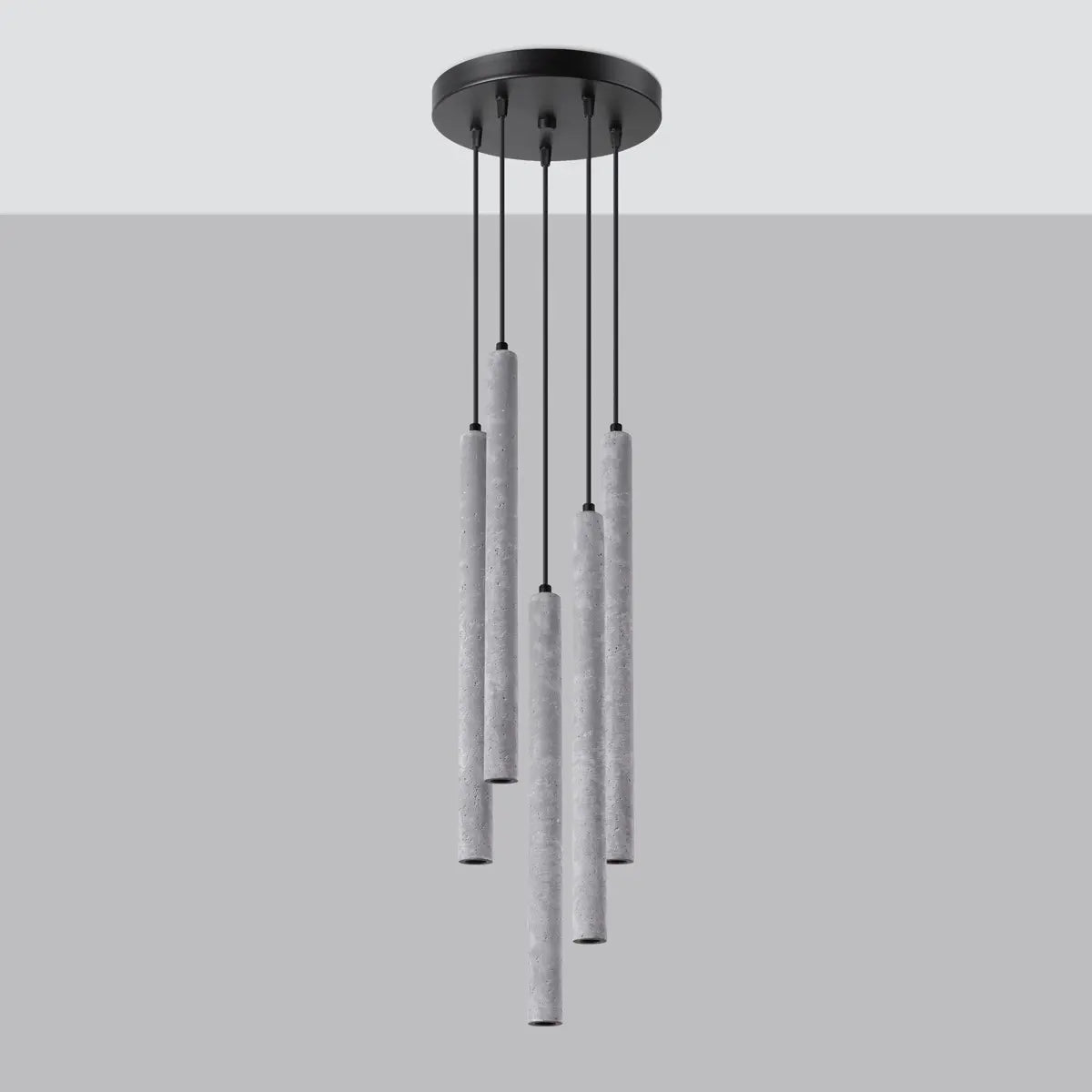 Hanglamp Slim Tube 5P – Grijs & Beton