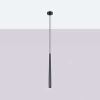 Pendelleuchte Prysma Long 1 – Schwarz & Stahl