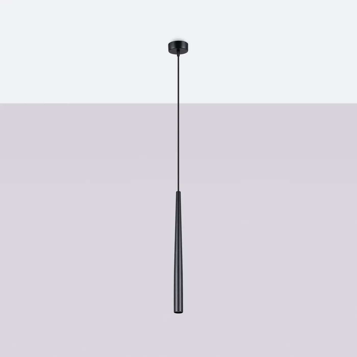 Pendelleuchte Prysma Long 1 – Schwarz & Stahl