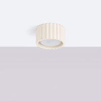 Deckenstrahler Japandi Single XS – Beige & Aluminium