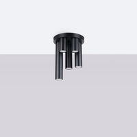 Deckenleuchte Tube 5R – Schwarz & Stahl