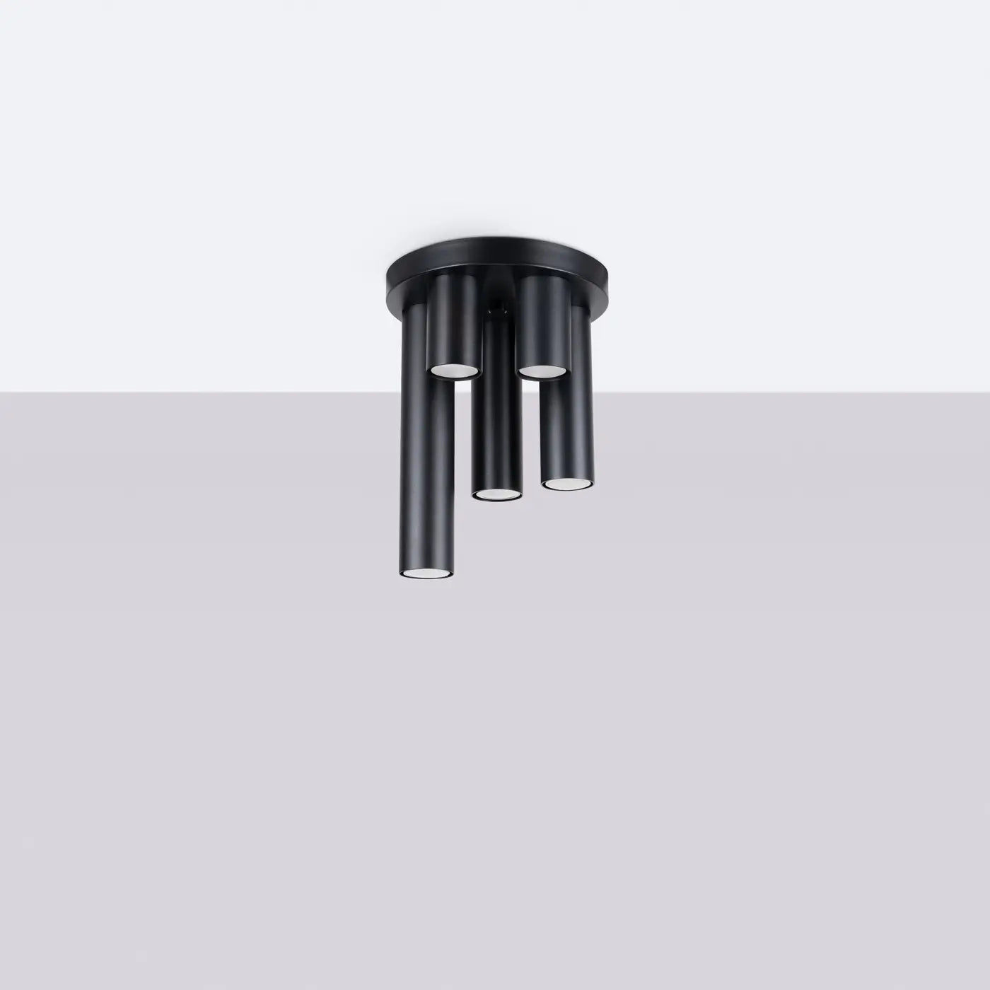 Deckenleuchte Tube 5R – Schwarz & Stahl