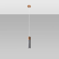 Hanglamp Tube Beton Wood 1 – Grijs Beton & Hout