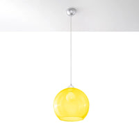 Hanglamp Globe – Geel Glas & Staal