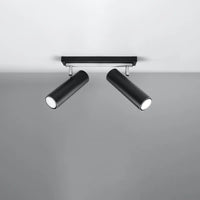 Plafondlamp Rondo Spot 2 – Zwart & Staal