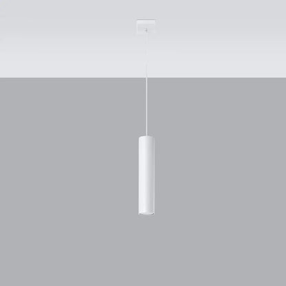 Pendelleuchte Tube White 1 – Weiß & Stahl