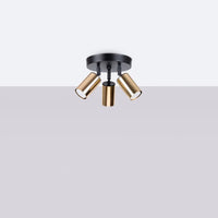 Deckenleuchte Tube 3R – Schwarz & Gold & Stahl