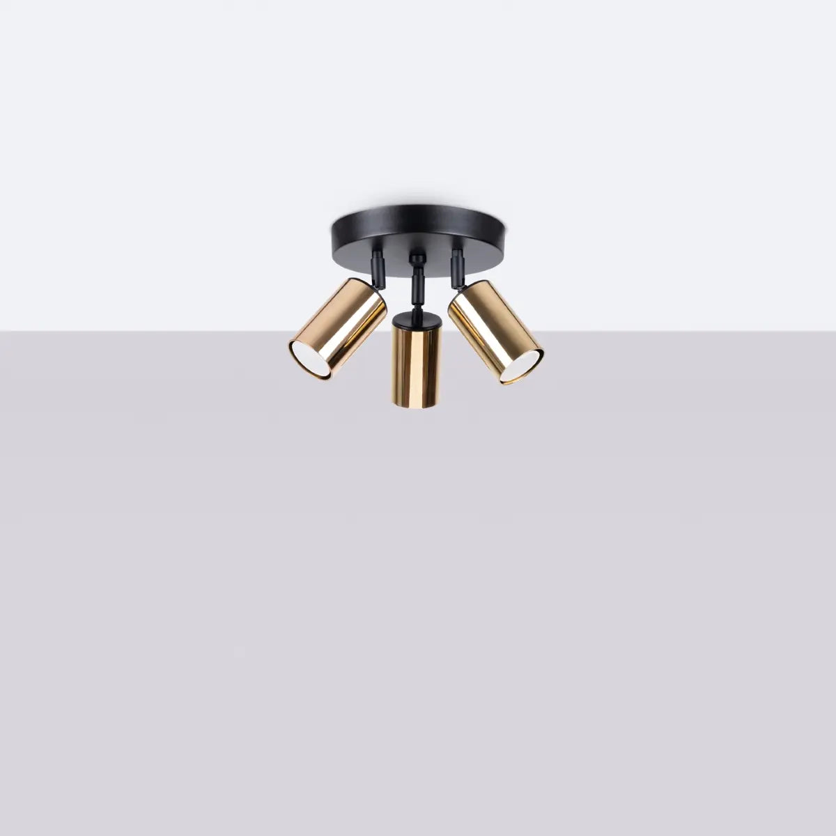 Deckenleuchte Tube 3R – Schwarz & Gold & Stahl