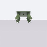 Plafondlamp Japandi 4S – Olijfgroen & Aluminium