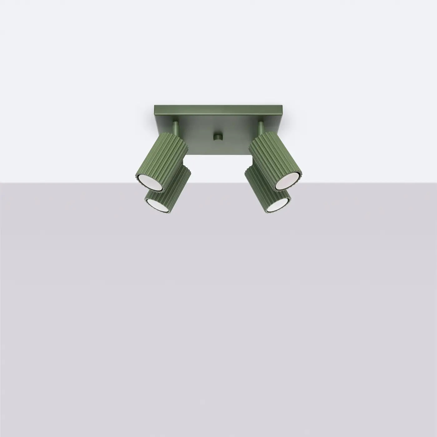 Plafondlamp Japandi 4S – Olijfgroen & Aluminium