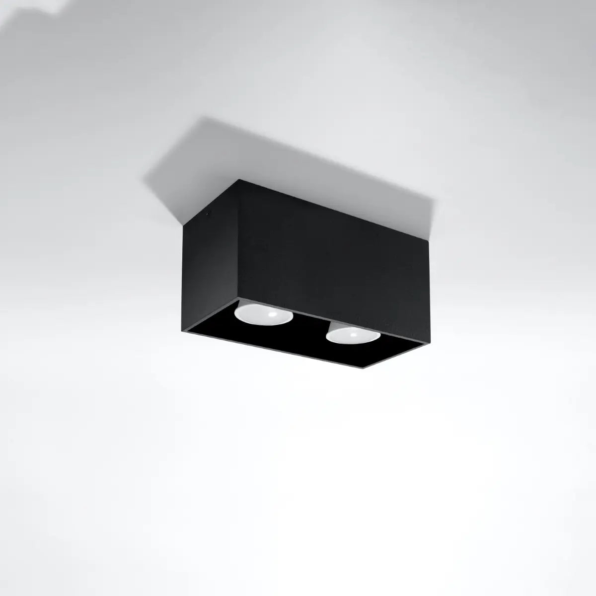 Plafondlamp Square Box – Zwart & Aluminium