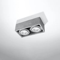 Plafondlamp Square 3 Double – Grijs & Beton