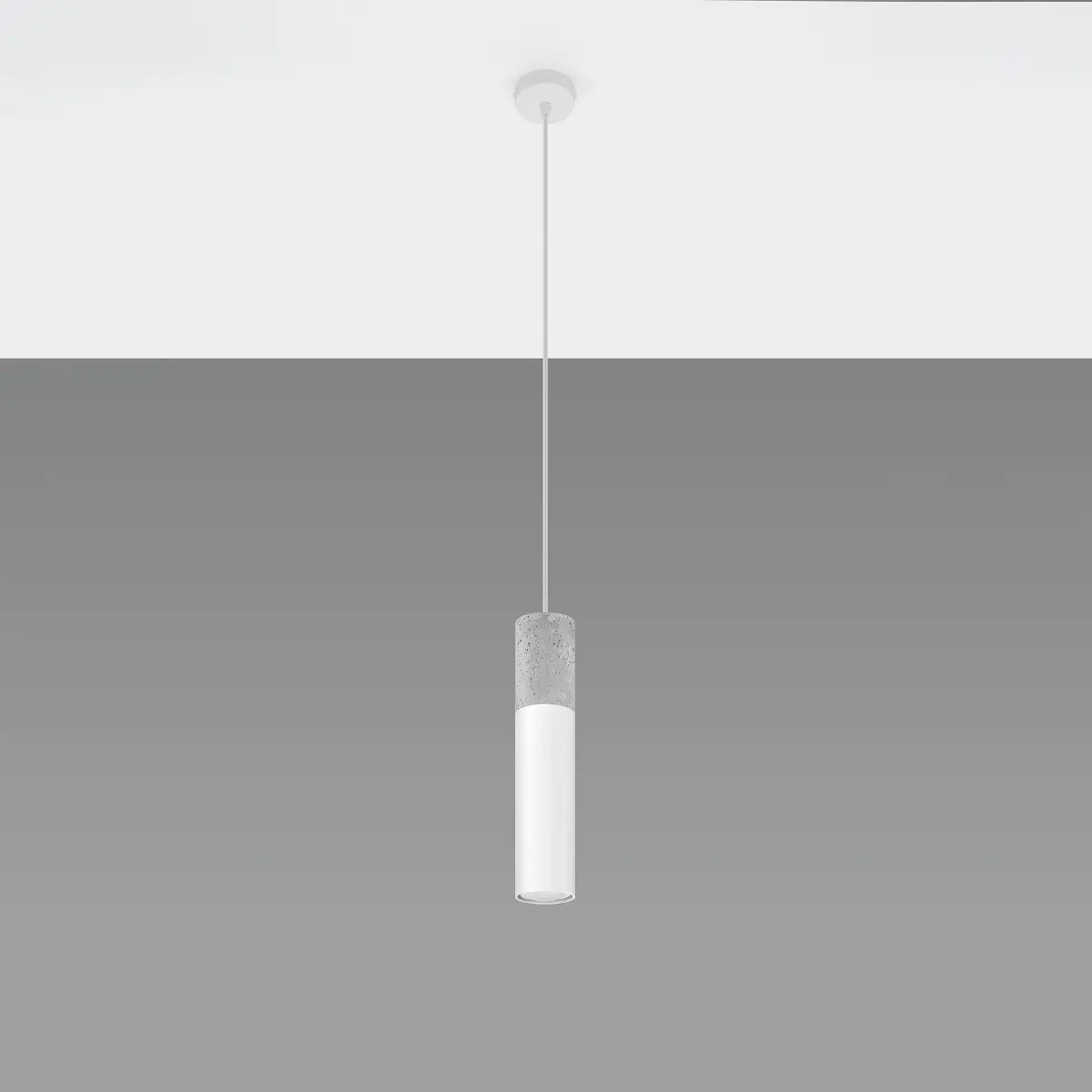 Hanglamp Tube Beton White – Wit & Grijs Beton