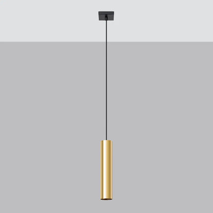 Pendelleuchte Tube 1 – Gold & Stahl