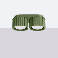 Spots Japandi Double-XS – Olijfgroen & Aluminium